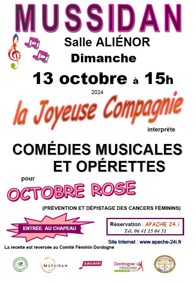 Octobre Rose: Comédies musicales et opérettes