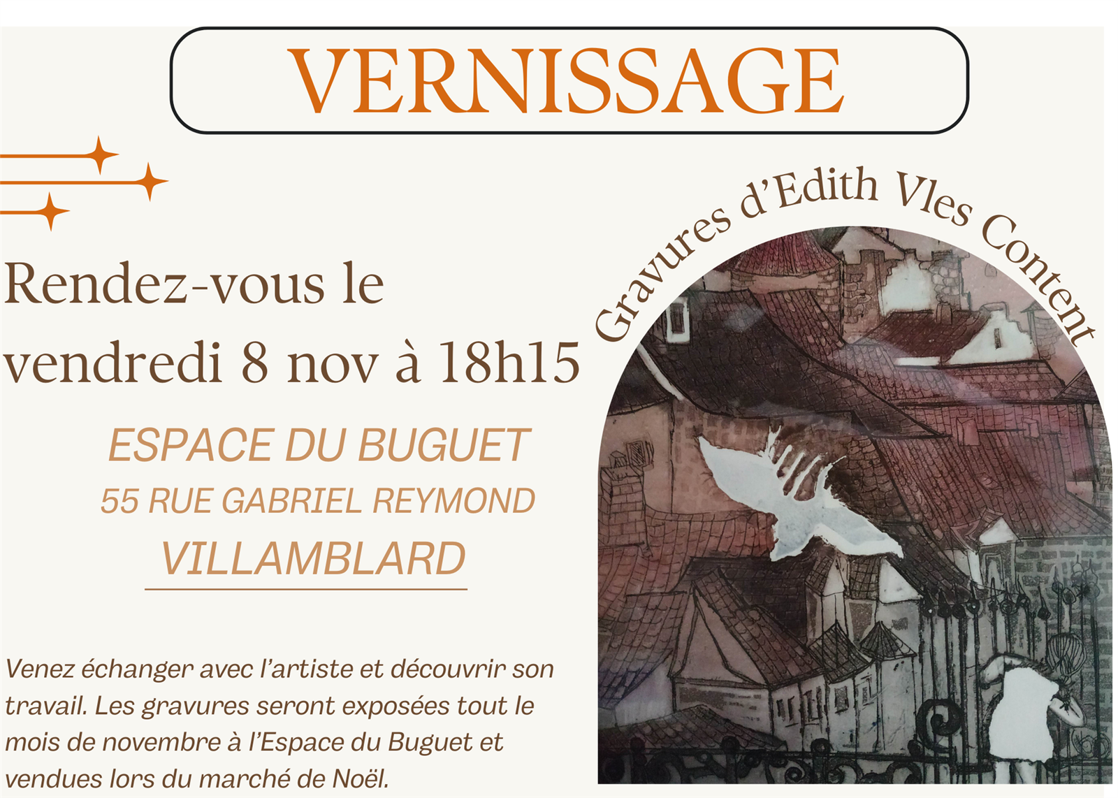 Vernissage des gravures d'Edith Vles