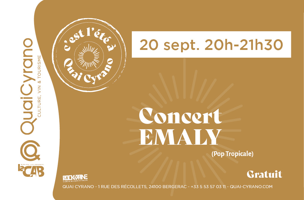 C'est l'été à Quai Cyrano : concert EMALY (Pop ...