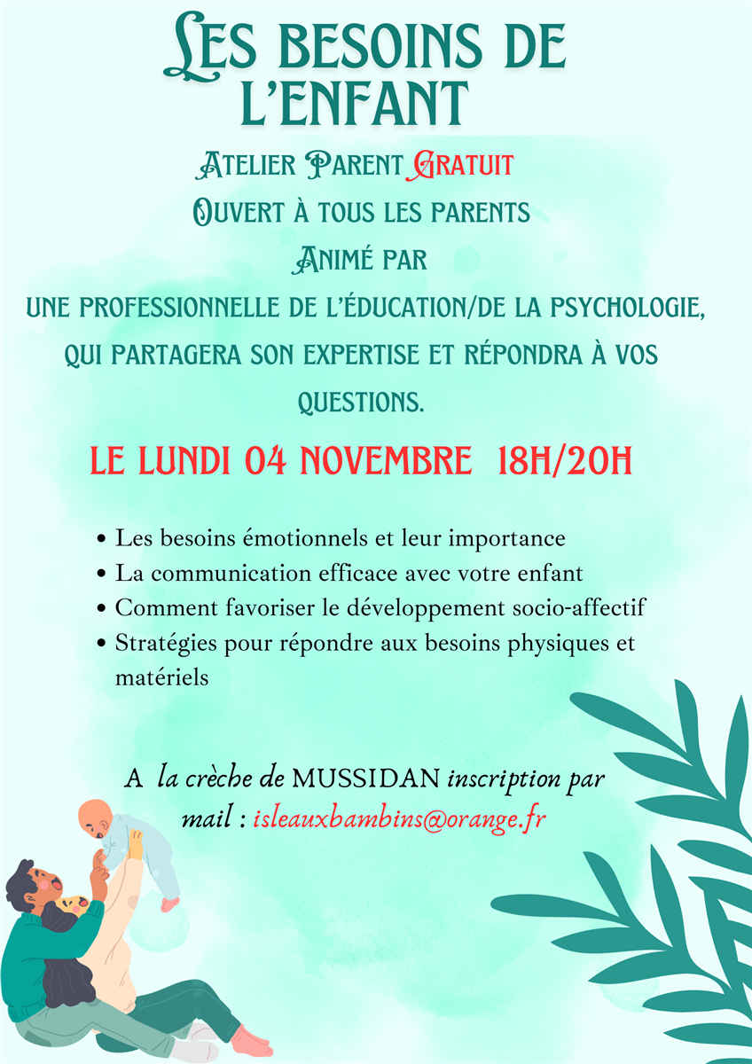 Atelier parents "Les Besoins de l'enfant"