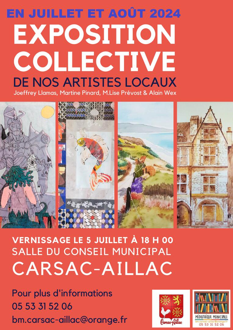 EXPO COLLECTIVE à la médiathèque de Carsac-Aillac