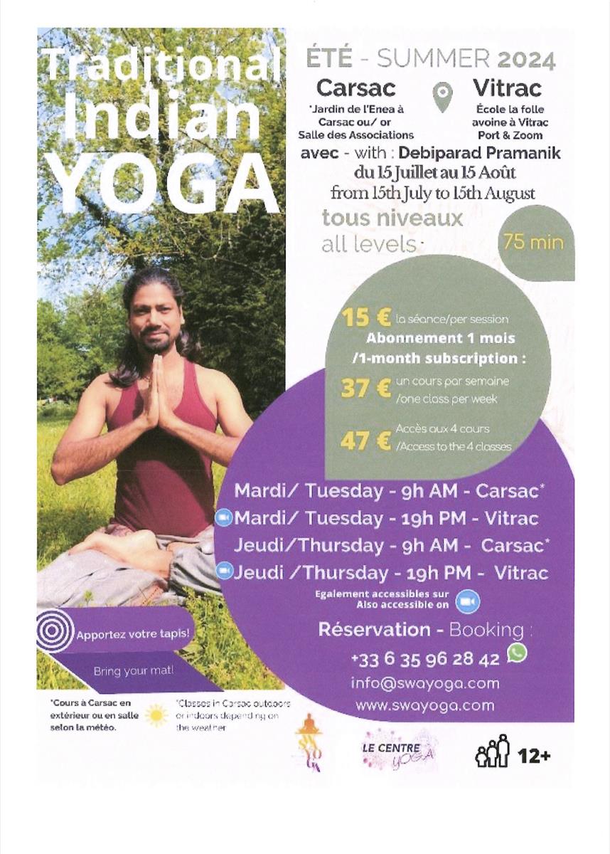 Cours de "Traditional Indian Yoga"