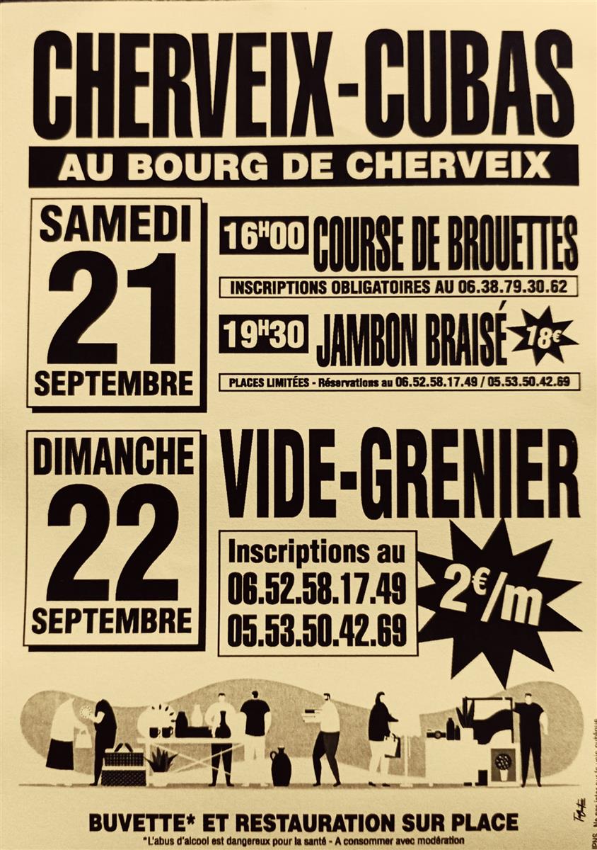 Course de brouettes, repas et vide greniers