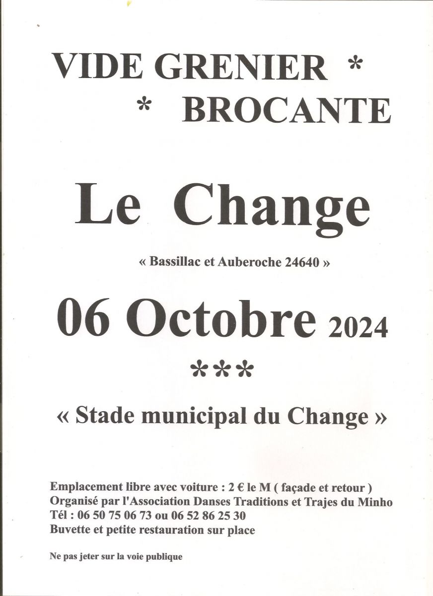 Brocante-Vide-Greniers à " Le Change "