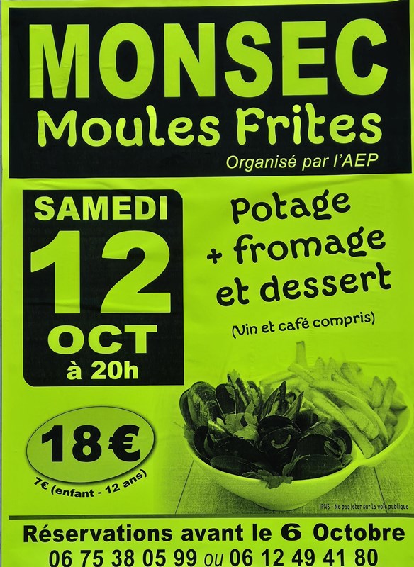 Repas moules/frites