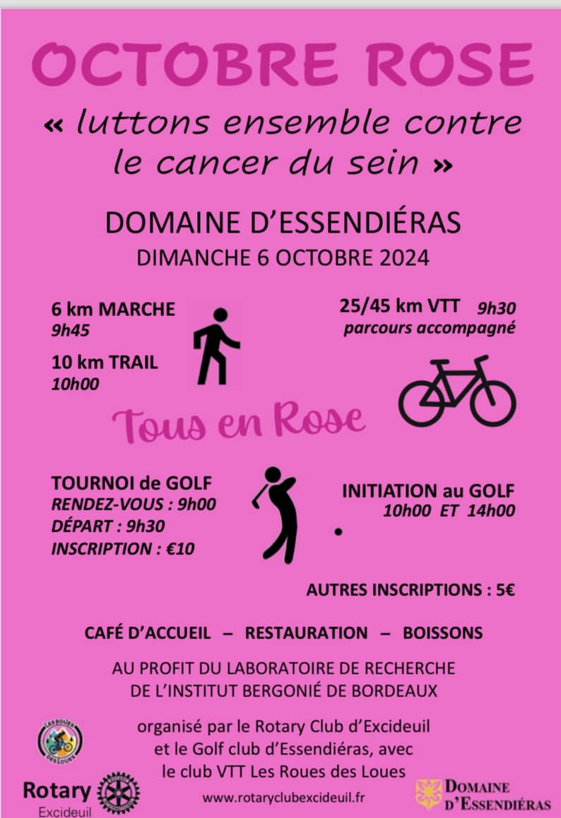 Octobre rose - tournoi de golf, rando et trail