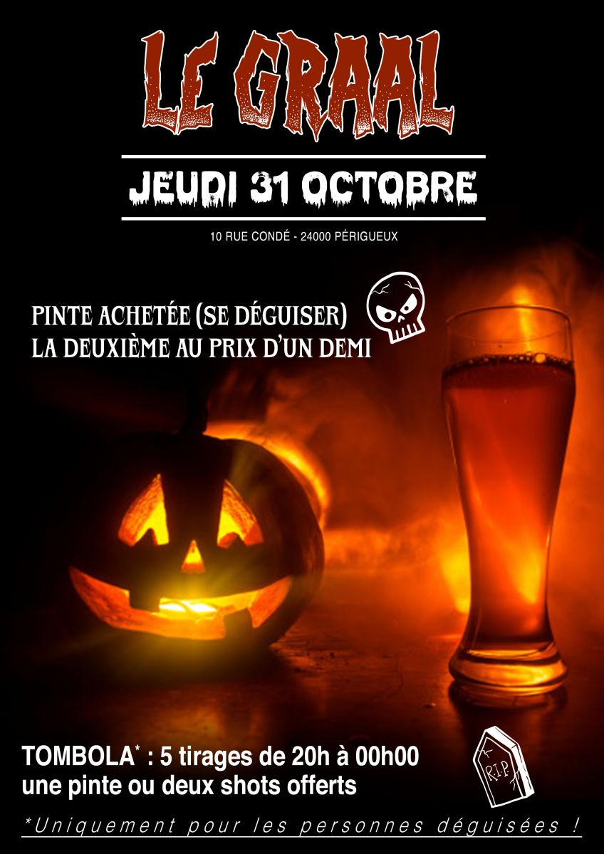 Soirée Halloween au Graal, unique bar à bière  ...