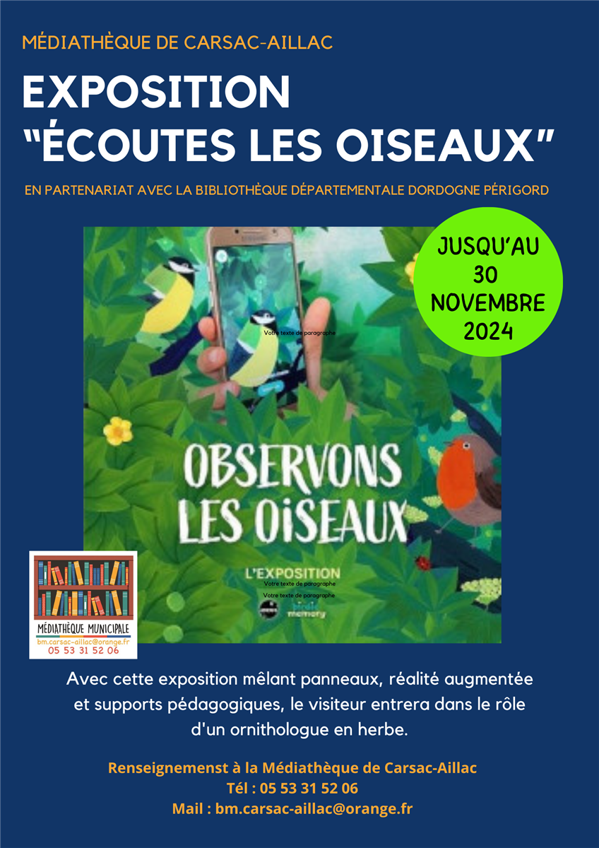 Exposition "Écoutes les Oiseaux"