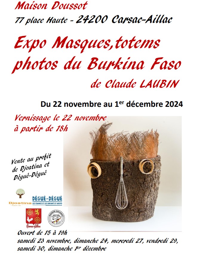 Vernissage exposition masques, totem et photo  ...