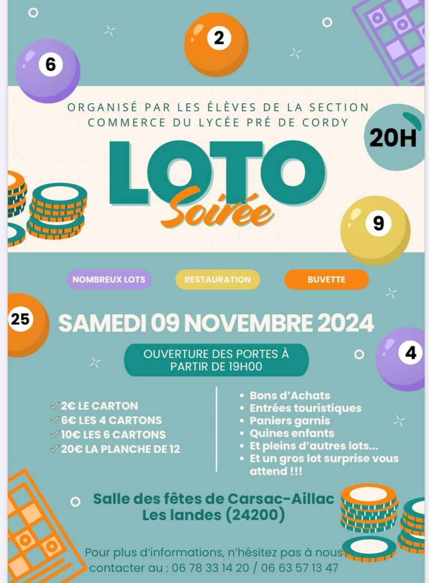 📣 Grand Loto organisé par les élèves de la sec ...