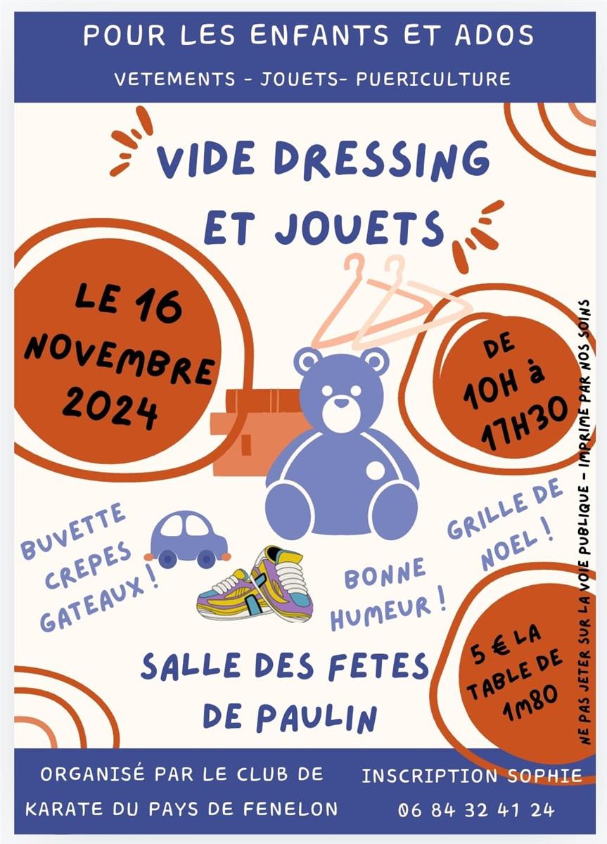 Vide dressing et jouets pour enfants/ados à Paulin