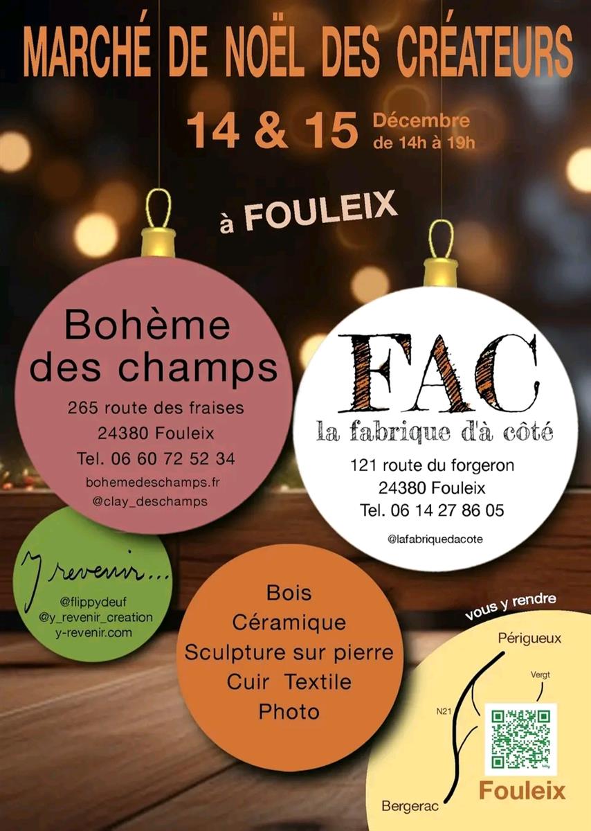 Marché de Noël des créateurs-Fouleix-14&15déc 2024