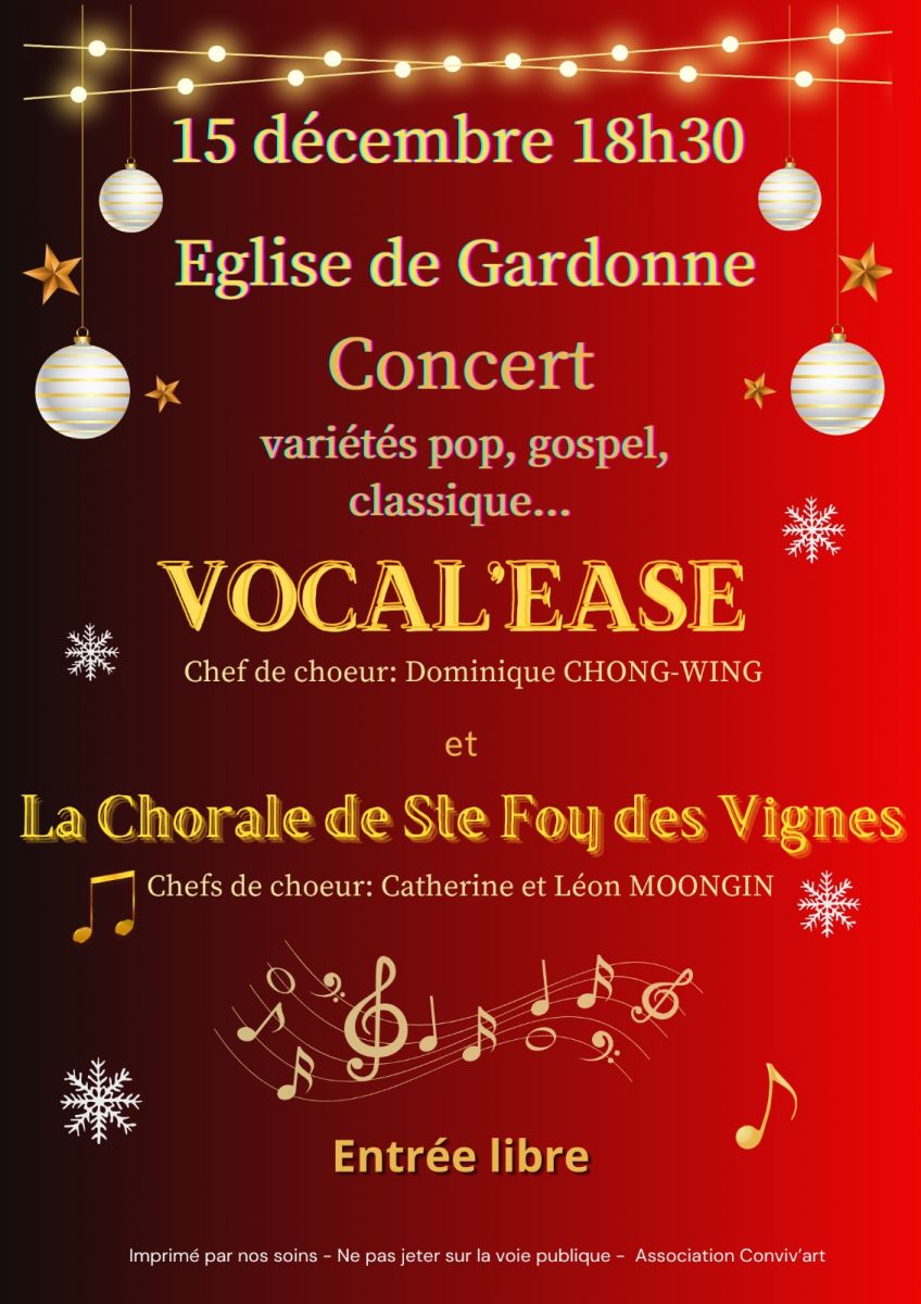 Chorales Vocal'Ease (Conviv'Art) et Sainte Foy ...