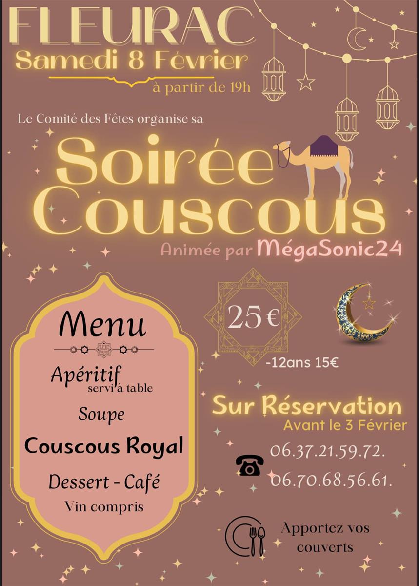 Soirée couscous à Fleurac