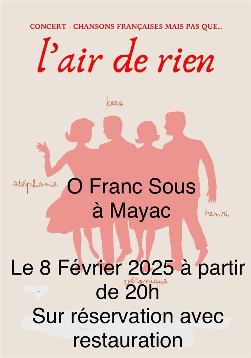 Concert O Franc Sous avec le groupe L'air de rien